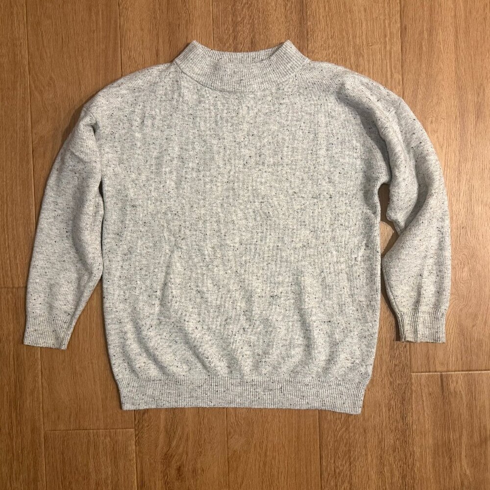 A New Day Oversized Heather Gray Fleck Crewneck Sweater Size S